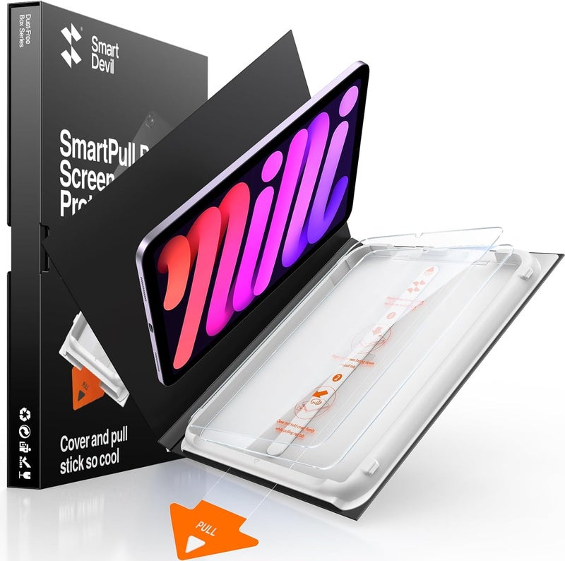 SmartDevil Screen Protector for iPad with Easy Installation Frame, 9H Clear Tempered Glass Film, Anti-Shatter, Bubble Free, Dust-Free Box, 2 Pack (Mini 7th/6th Gen (2024/2021)) - Image 1